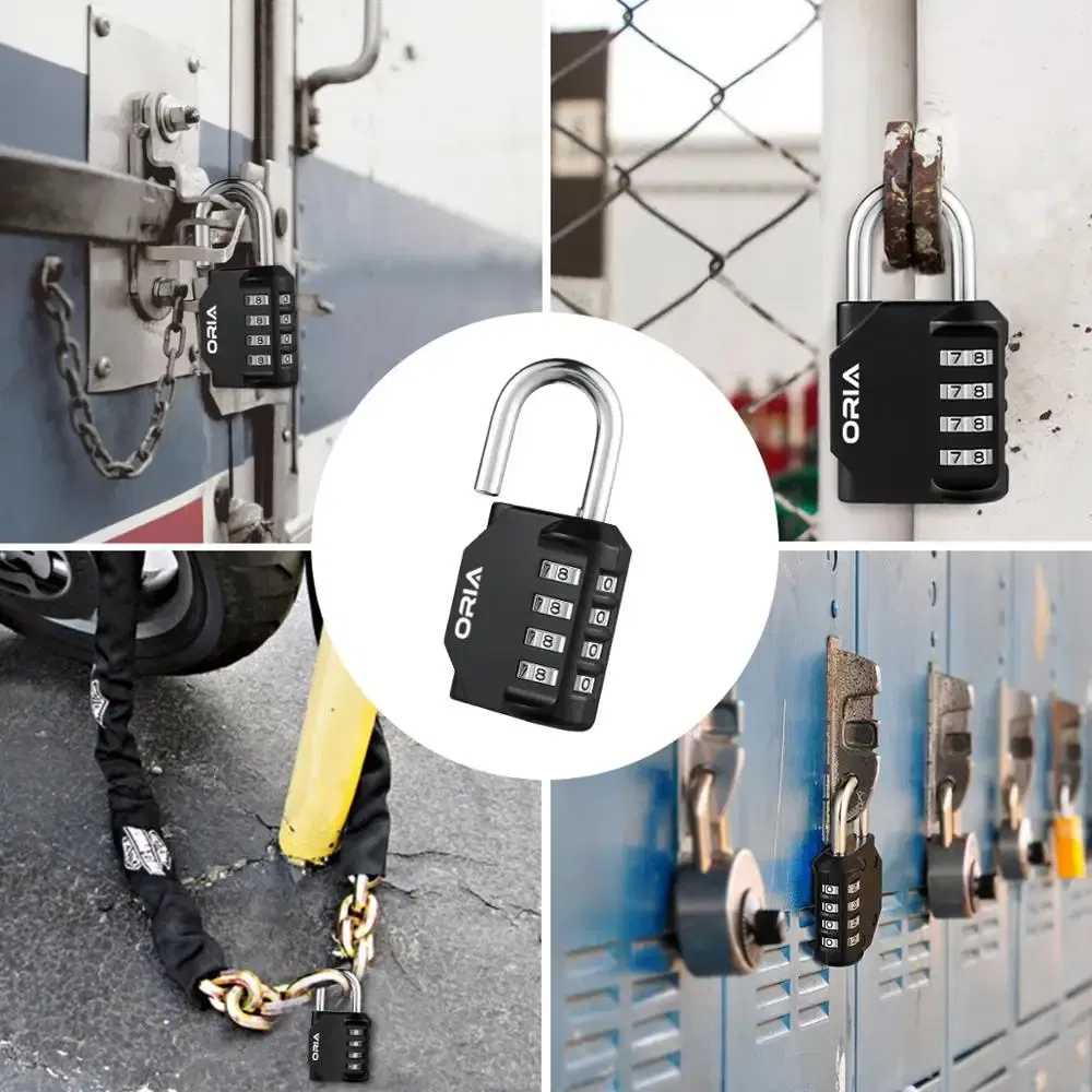 ORIA Combination Padlock 2PCS Password Locks 4 Digit Waterproof Outdoor Lock For Door Suitcase Bag Package Cabinet Locker Window
