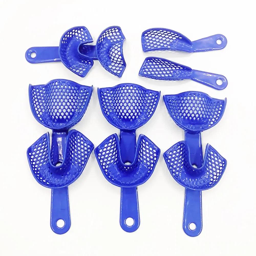 Color: Red - Dental Impressions Tray Plastic-Steel Teeth Holders Dentistry Instrument Oral Hygiene Dentist Materials Dental Trays Tools