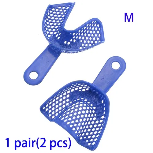 Color: Red - Dental Impressions Tray Plastic-Steel Teeth Holders Dentistry Instrument Oral Hygiene Dentist Materials Dental Trays Tools