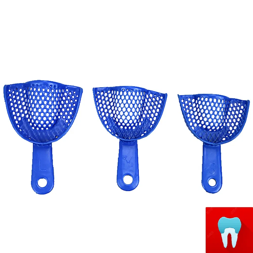 Color: Red - Dental Impressions Tray Plastic-Steel Teeth Holders Dentistry Instrument Oral Hygiene Dentist Materials Dental Trays Tools