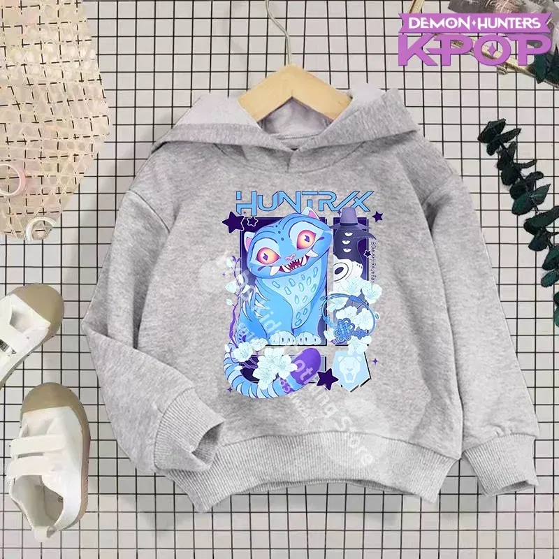 Color: Pink, Kid Size: 12T - 2025 KPop Demon Hunters Hoodie Fashion Rumi Sweatshirt Pullover Cute Long Sleeve Autumn Boys Girls Cartoon Y2K Hoody Sportswear