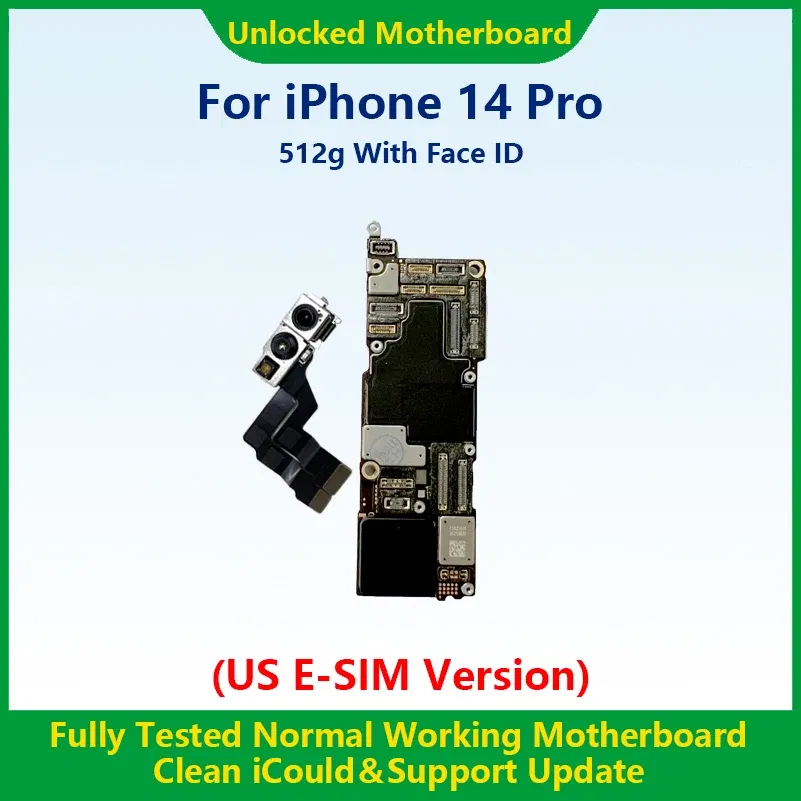 Color: green, Ships From: CHINA - Top 100%Working Fully Tested Mainboard For iPhone 14 Pro Max Unlocked Motherboard With Face ID Cleaned iCloud US E-SIM Version