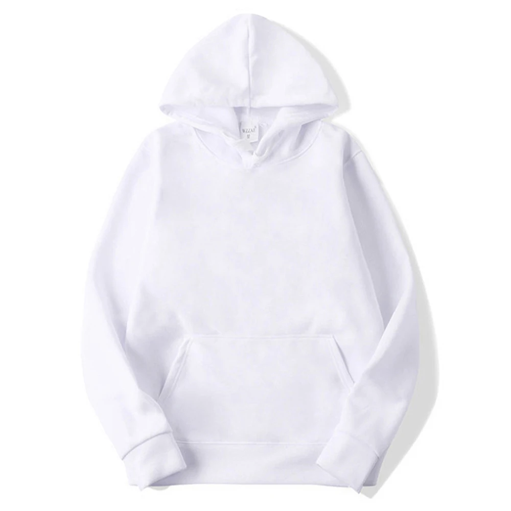 Color: WHITE, Size: M - Blank Fleece Fashion Hoodies Men Pull Over Wholesale Hooded Sweatshirt Unisex Cheap Solid Hoodie In Bulk Sudaderas Con Capucha
