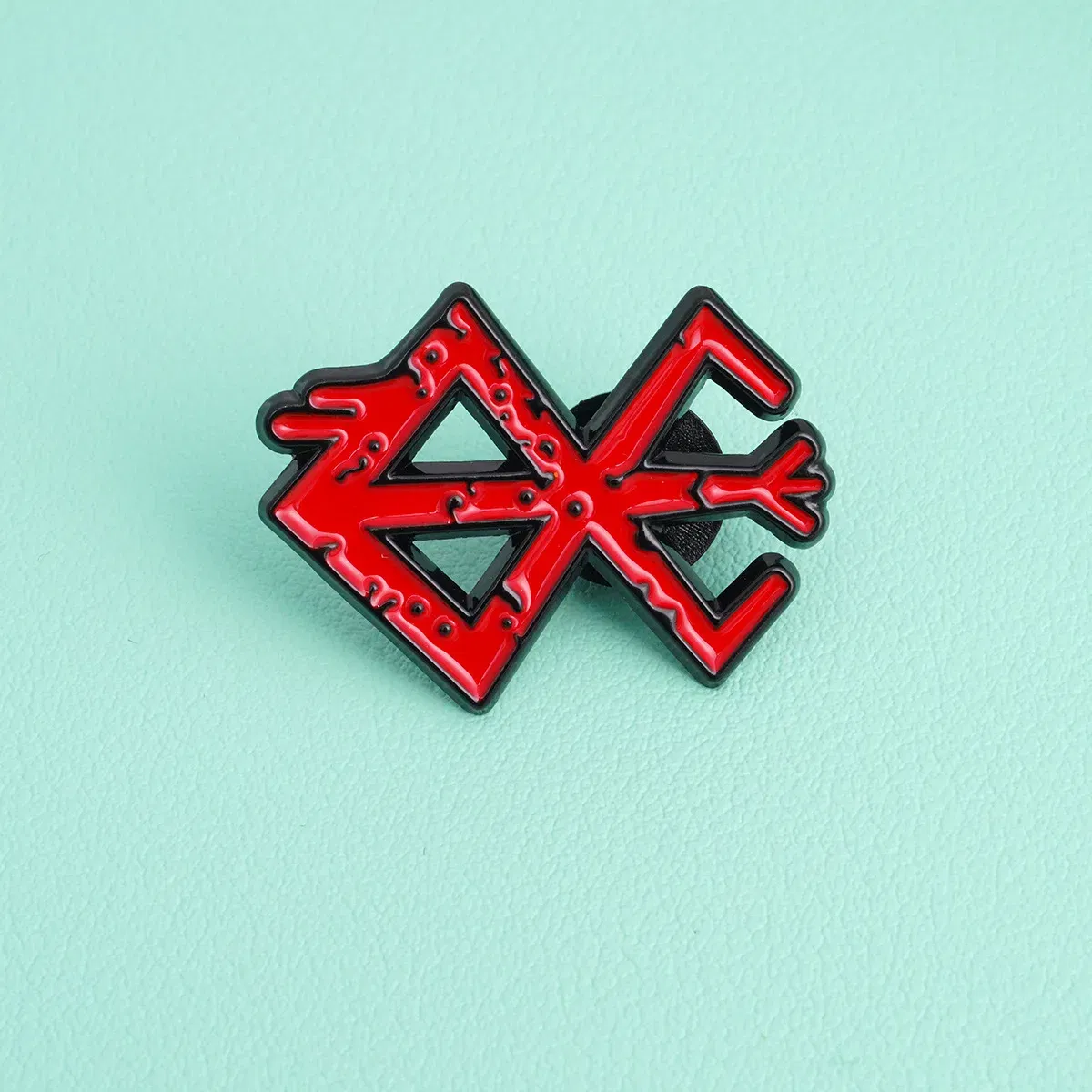 Metal color: SILVER PLATED - Berserk Beherit Anime Game Red Cartoon Alloy Brooch Clothing Personalized Matching Costume Accessories Badges Anime Pins
