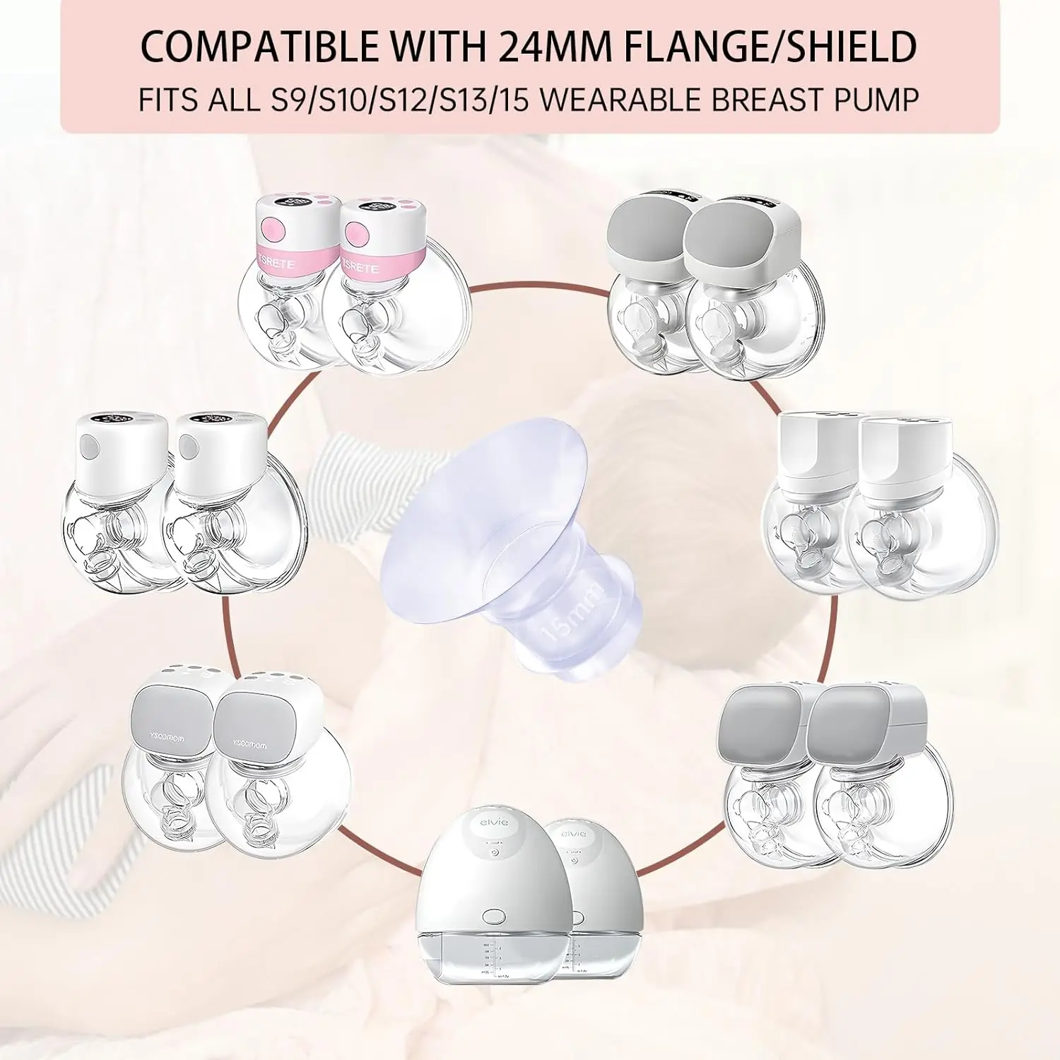 Color: Blue, Ships From: CHINA - Flange Inserts 13/15/17/19/21mm Compatible with Momcozy S12/S12pro/S9/S9 pro, for TSRETE/Spectra/Medela 24mm Shield/Flanges