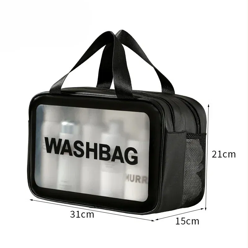 Color: black - Wet-dry separation makeup bag portable toiletry bag travel essentials large capacity storage bag fitness swimming essentials