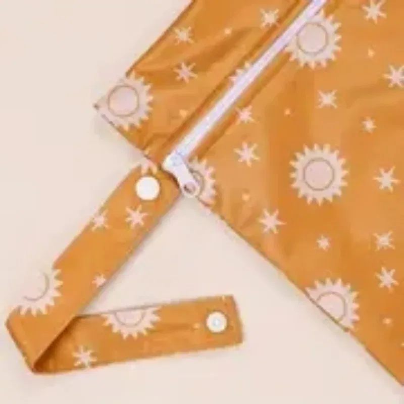 Color: Gold - HappyFlute 2PCS 26*36CM Reusable Wet Dry Bag Waterproof Leak-Proof Quick-Drying For Nappy Changing Eco-Friendly Travel Wetbag
