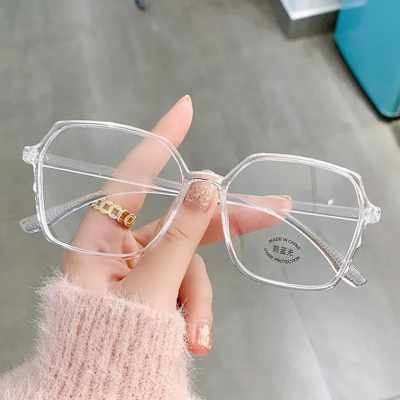 Frame Color: WHITE, Ships From: CN - Transparent Computer Glasses Frame Women Men Anti Blue Light polygon Eyewear Blocking Glasses Optical Spectacle Eyeglass