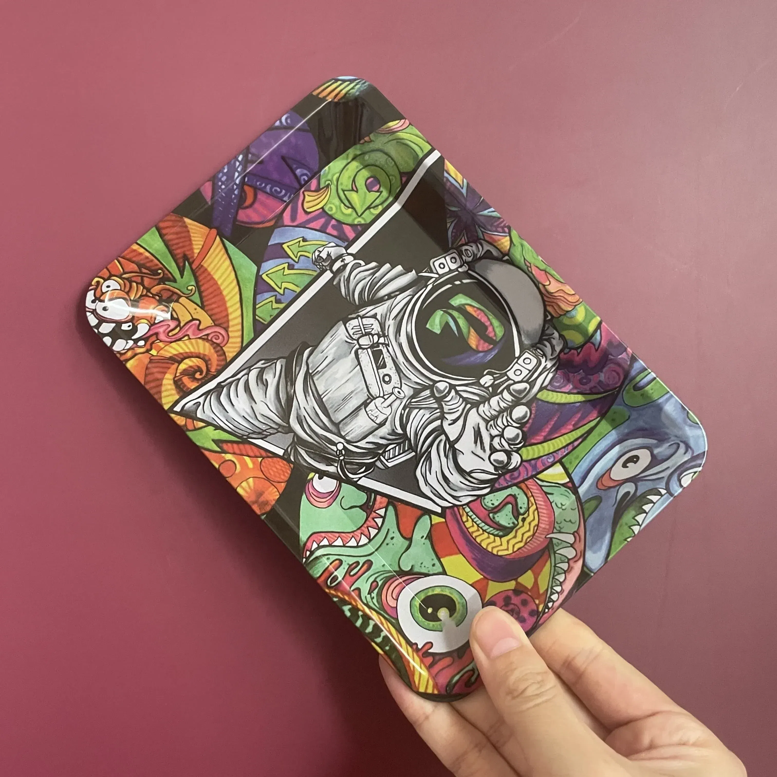 Color: Pink - RAW Classic Rolling Tray Multi Designs Available