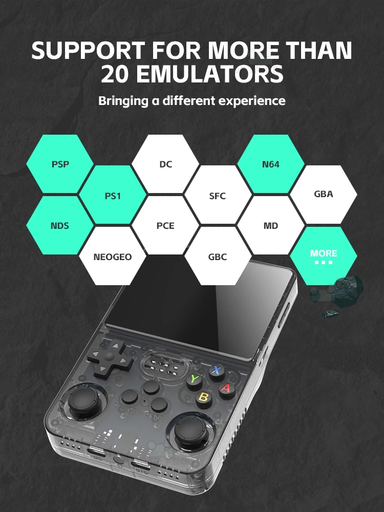 Color: Black - Data Frog R36S Retro Handheld Video Game Console Linux System 3.5 Inch IPS Screen R35S Plus Portable Pocket Video Player