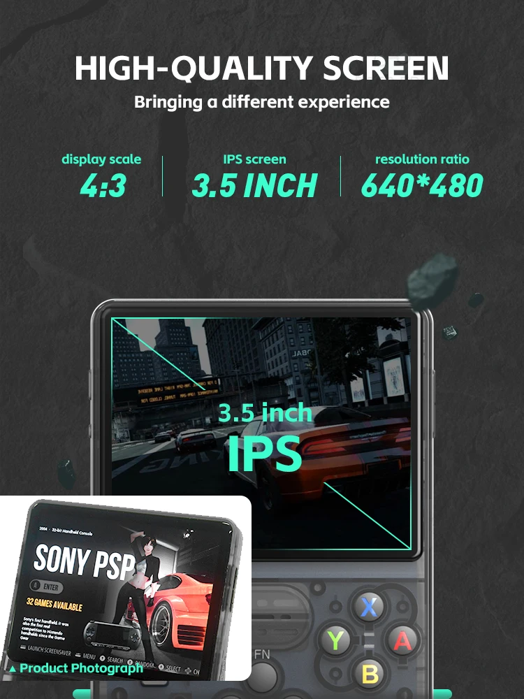 Color: Black - Data Frog R36S Retro Handheld Video Game Console Linux System 3.5 Inch IPS Screen R35S Plus Portable Pocket Video Player