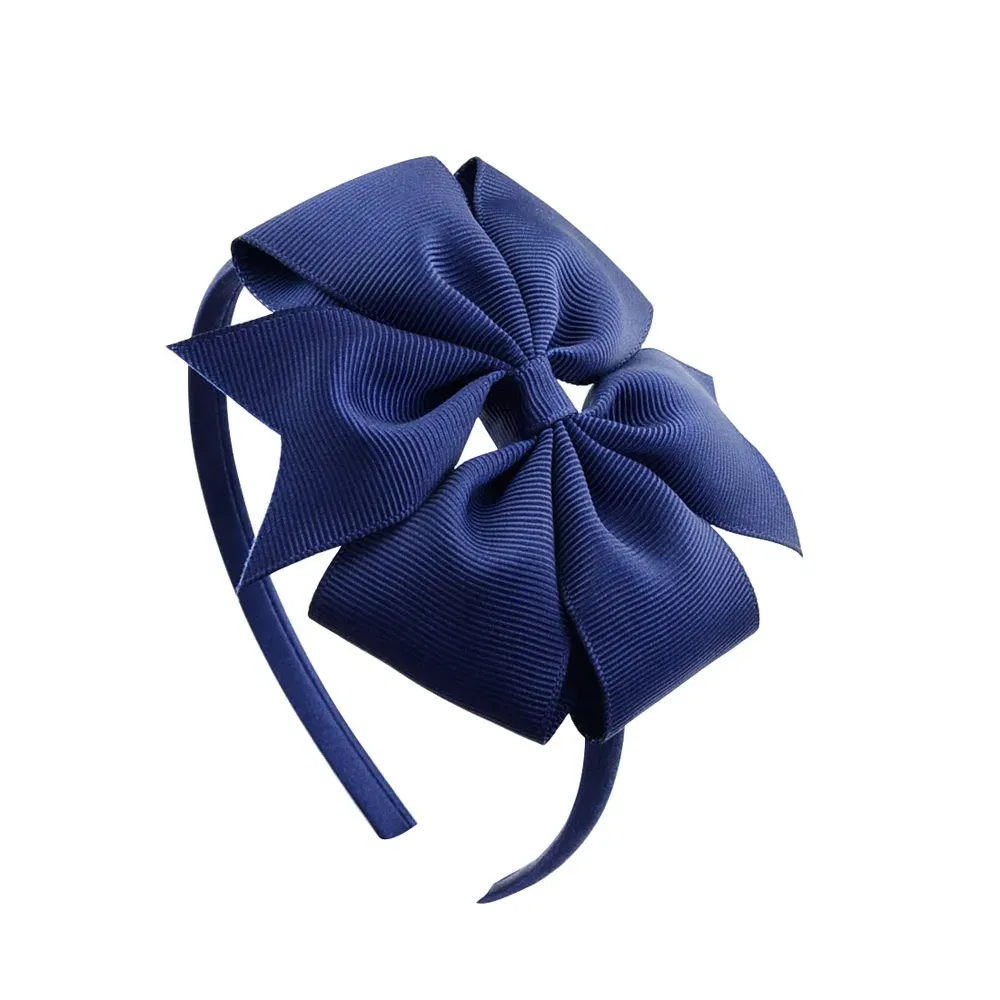 Color: Lavender - 1 Piece Ribbon Handmade Hair Bows Hairbands for Baby Girls 20 Colors Cute Bowknot Solid Headband Headwear Baby Hair Accessories