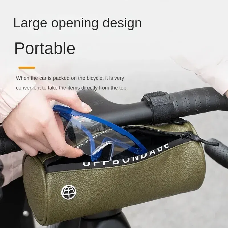 Color: Black - OFFBONDAGE Bicycle Front Bag Waterproof Handlebar Bag Portable Multifunctional Shoulder Bag Bike Bag Bicycle Accessories