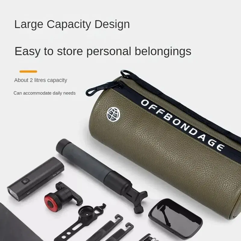 Color: Black - OFFBONDAGE Bicycle Front Bag Waterproof Handlebar Bag Portable Multifunctional Shoulder Bag Bike Bag Bicycle Accessories