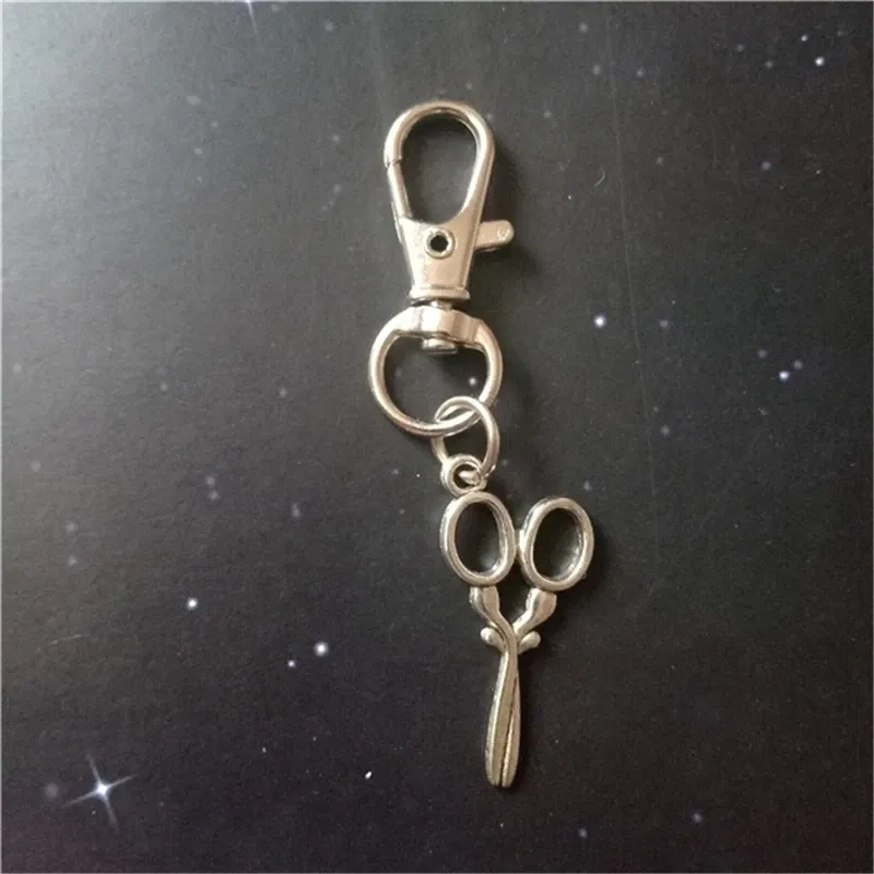Antiqued Silver Color Key Chain, Scissors Key Chain, Hairdresser Shears, Sewing Scissors, Hair Dresser Gift,Mom Gift