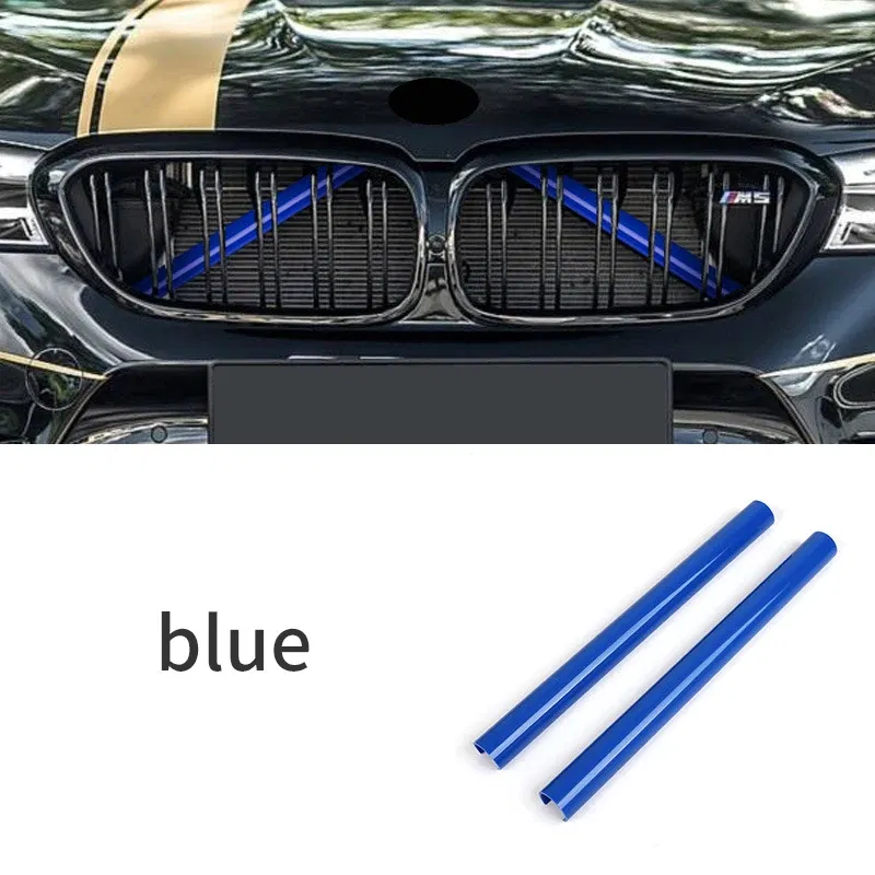 Color Name: Red - For BMW 5 6 7 Series F10 F11 F12 F13 F18 F01 F02 F03 F04 F06 F07 X1 F48 X2 F39 Car Front Grille Trim Strips Cover Accessories