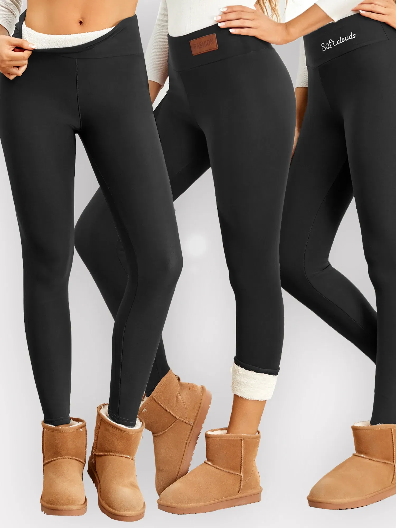 Color: Blue, Size: XL - Super Warm Winter Leatherlabel Leggings Of Women Skinny Stretch High Waist Prevent Cold Leggings Casual Classic Pants