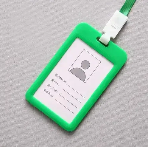 Color: Yellow / Gold - Unisex Colorful Employee Id Case with Lanyard Double Side Id Credit Card Holder Access Bus Card Case Badge Holder Card Sleeve