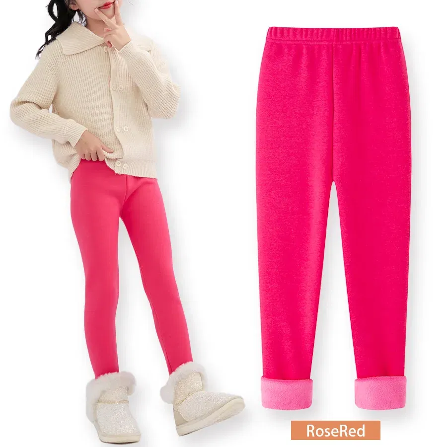 Color: Red, Size: 80, Ships From: CHINA - SheeCute Girls Winter Warm Pants Kids Fleece Lined Leggings for 3-11 Years SCW7101