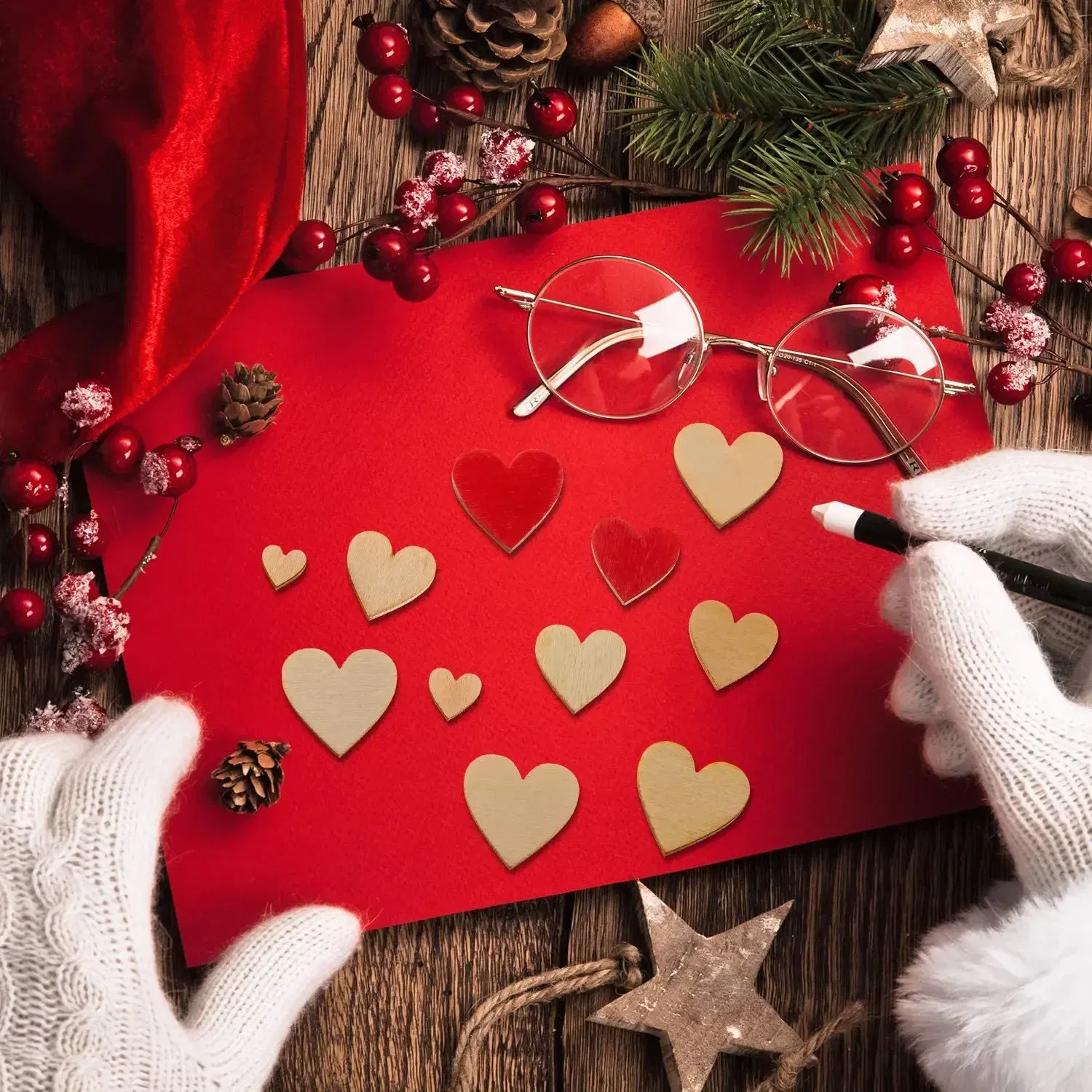 Color: Bubinga, Wood Thickness: 7mm - 1-10cm Unfinished Wooden Hearts Love Blank Wood Slices DIY Wooden Crafts For Christmas Painting Wedding Ornaments
