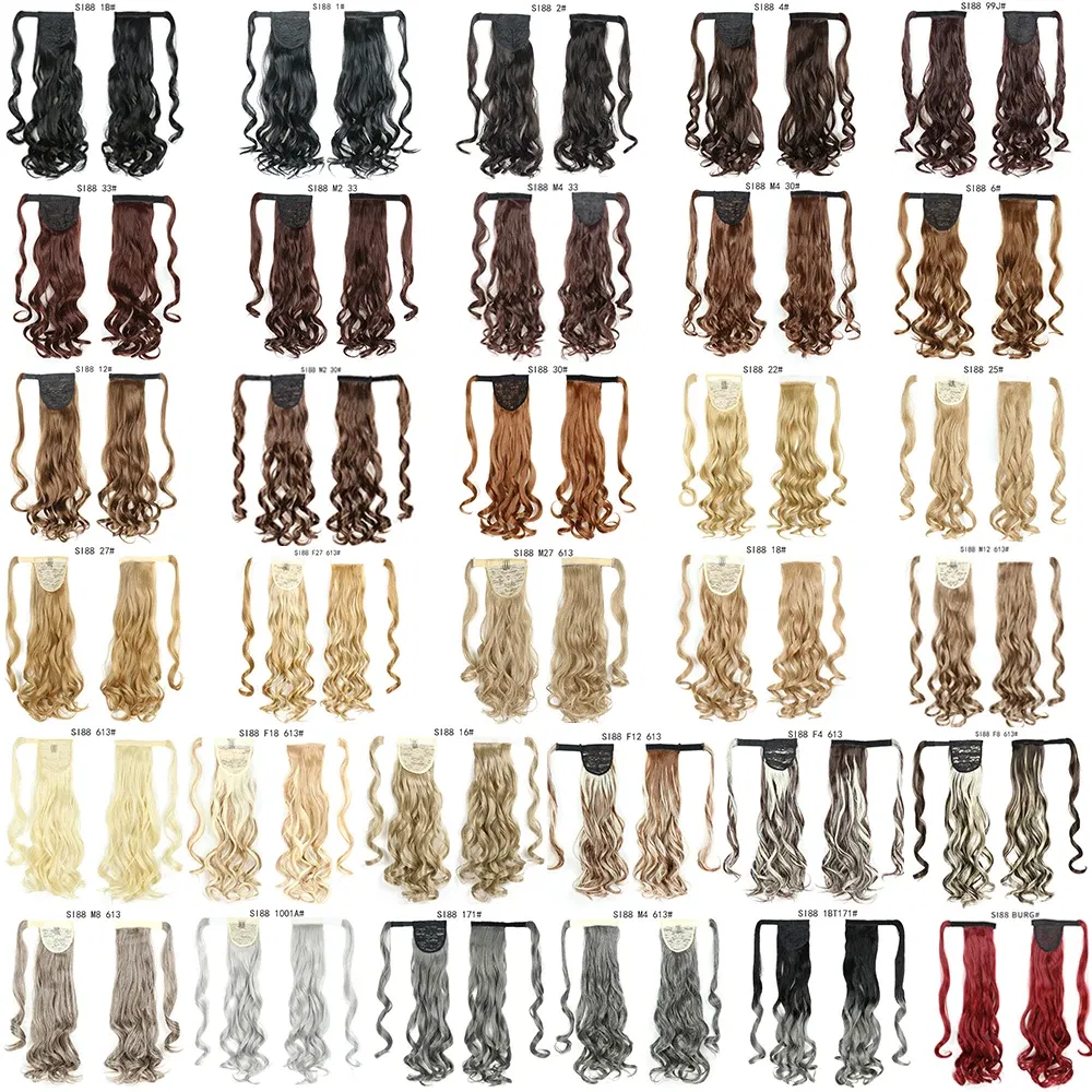 Color: Bug - LINWAN Synthetic Long Straight Wrap Around Clip In Ponytail Hair Extension Heat Reistan Pony Tail Fake Hair