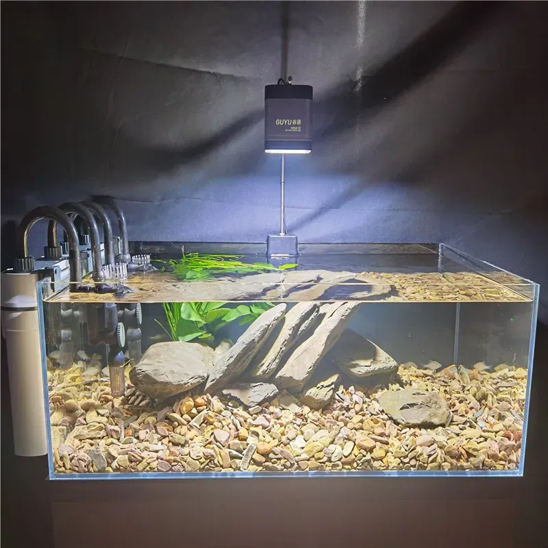 Color: Black - New Aquarium LED Water Grass Lamp WRGB Full Spectrum Explosive Algae Downlight for Native Stream Fish Tank 8500K 25/35/65W