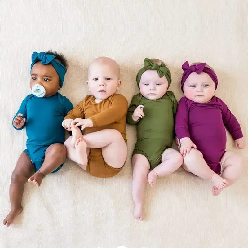 Color: Sandy Beige, Kid Size: 6M - 2025 Summer Newborn Boy Girl Romper Baby Bamboo Fiber Breathable Clothing Long Sleeve Toddler Jumpsuit Infant Bodysuit Pajamas