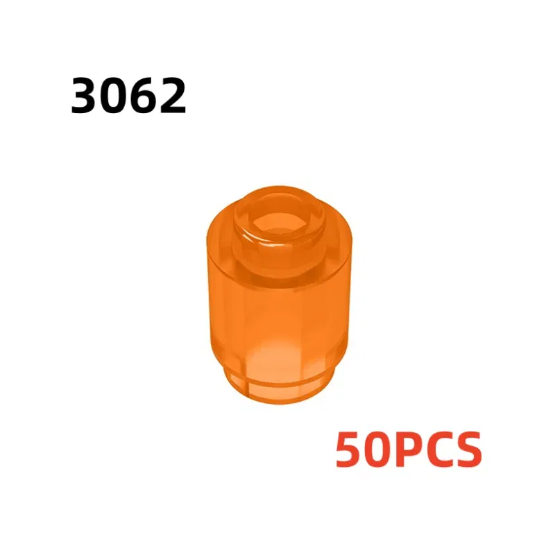 Color: Multicolor - 50PCS 3062b 30068 35390 3062 Accessories 1x1 Cylindrical Brick DIY Buildings? Blocks Educational Toys City Toy