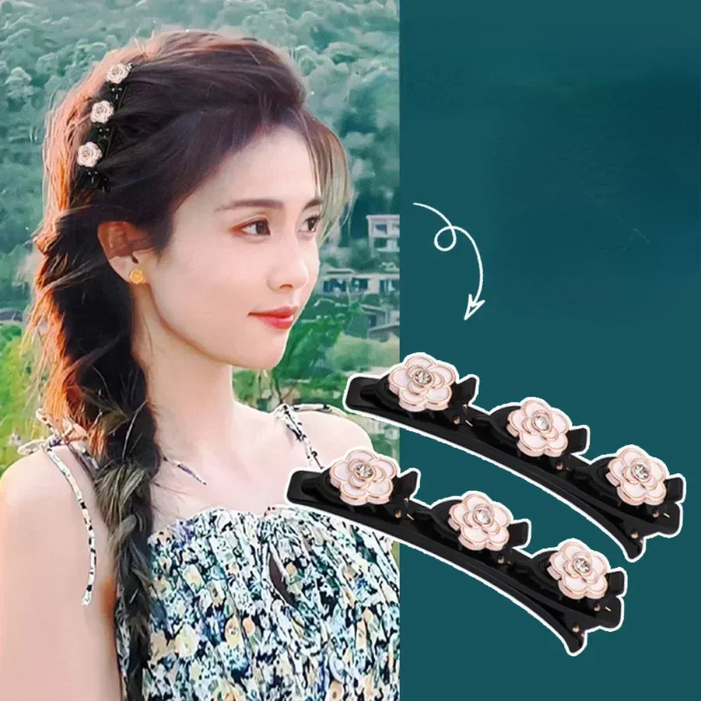 Color: Beige - Double Layer Braided Hairpin Hair Hoop Broken Hair Clip Women Hairpin Korean Fixed Headband New Hairpin Lazy Hair Accessories