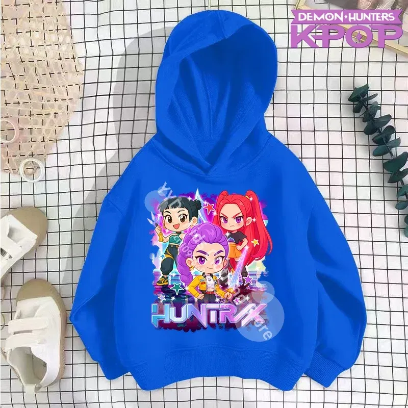 Color: Silver, Kid Size: 140 - 2025 KPop Demon Hunters Hoodie Fashion Rumi Sweatshirt Pullover Cute Long Sleeve Autumn Boys Girls Cartoon Y2K Hoody Sportswear