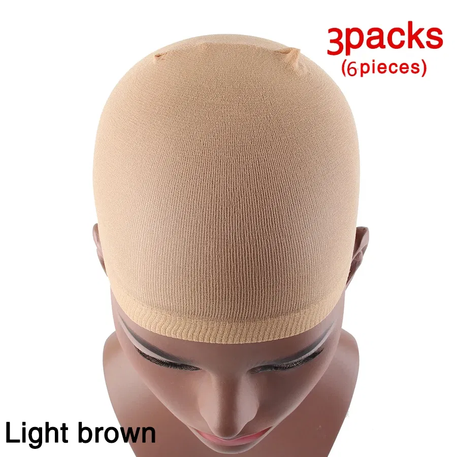 Color: Multi-Color - 1/2/3Packs Wig Cap Stocking Stretch Stocking Wig Caps For Making Wigs Caps Hairnets Stretch Elastic Wig Weaving Cap Brown Black