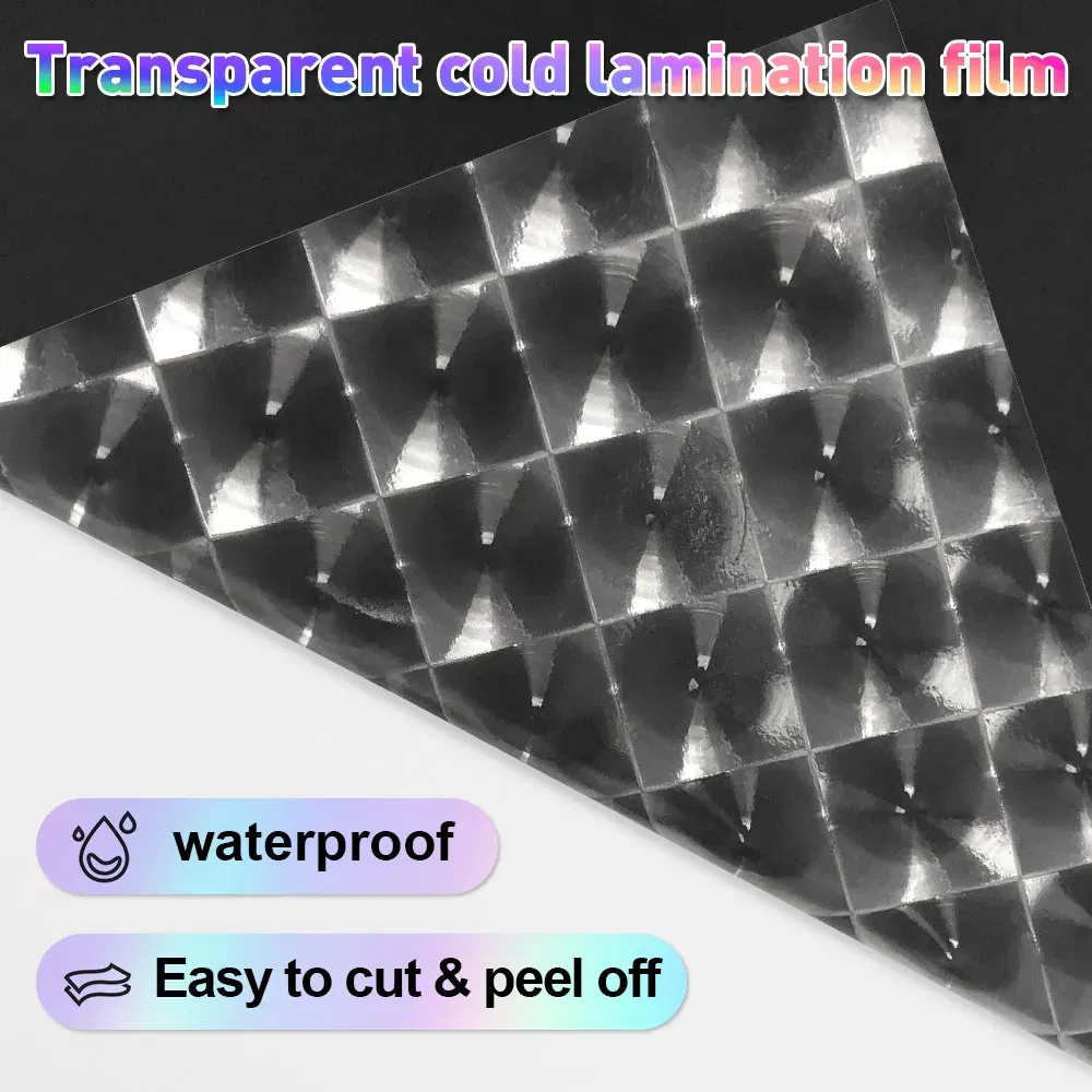 Color: Lavender - 10 Sheets Cold Laminating Film Paper A4 Sheet Self Adhesive Sticker Protect Photo Waterproof Transparent Star Lamination Film