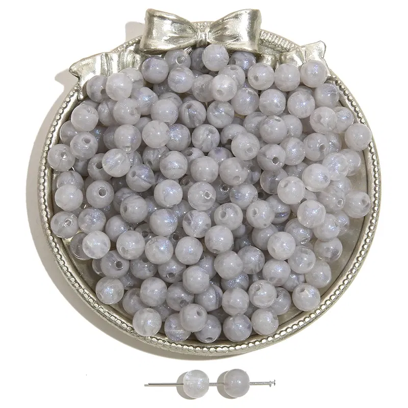 Color: black, Ships From: CN - 20/50pcs 8/12mm Acrylic Round Pearl Luster Beads for Earring Necklace Keychain DIY Jewelry Making