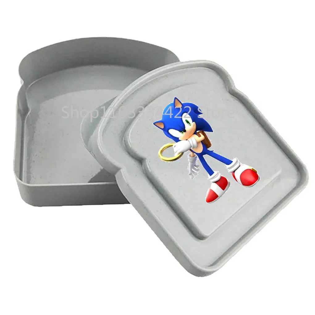 Color: Silver - 2025 sonic Sandwich Containers Lunch Toast Storage Box With Lid Portable Food Storage Reusable Microwave Lunch Sandwich Box