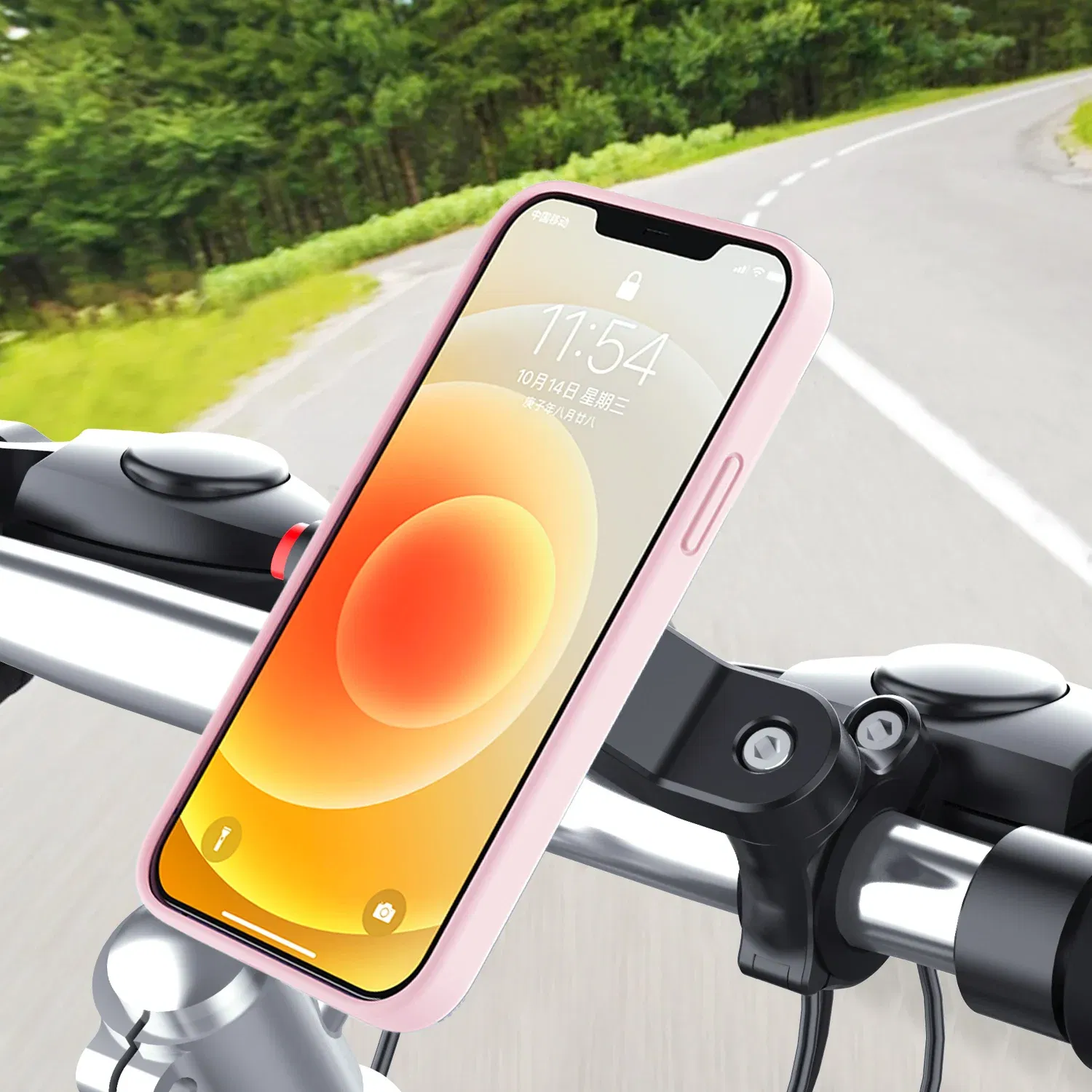 iBudim Quick Lock Bicycle Phone Holder Mobile Phone Stand for Motorcycle MTB Scooter Bike Handlebar Stand Mount Cycling Bracket