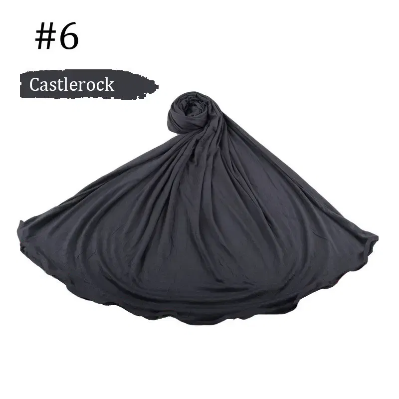 Color: dark ginger - 180X85cm Muslim Women Jersey Hijab Scarf Cotton Stretchy Premium Jersey HIjabs Soft Material Big Large Size Jersey Scarves
