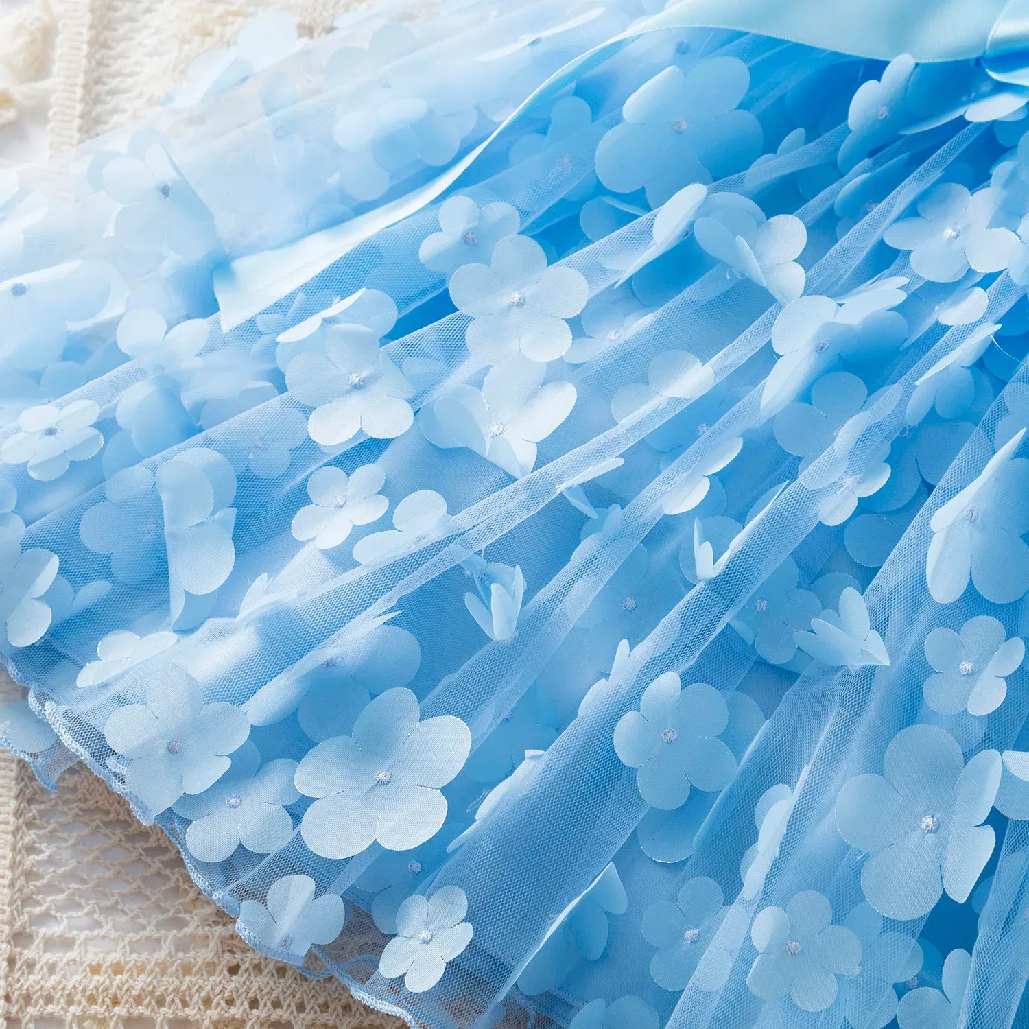 Color: SKY BLUE, Size: L - 3D Butterfly Cute Lilo Stitch Summer Dress for Kid's Casual Clothes Baby Girls Beautiful Princess Dress Party Dresses 2-6 Yrs