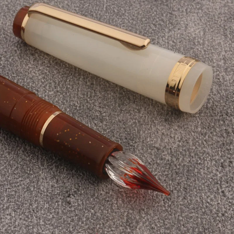 Color: WHITE - JinHao 82 Fountain Pen Color match Dip in water Glass Nib Stationery Office School Supplies Ink Pens