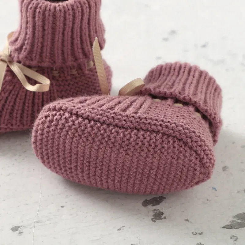 Color: Clear, Baby Age: 0-6 Months - Baby Shoes + Gloves Set Knit Newborn Girls Boys Boots Mitten Fashion Butterfly-knot Toddler Infant Slip-On Bed Shoes Hand Made