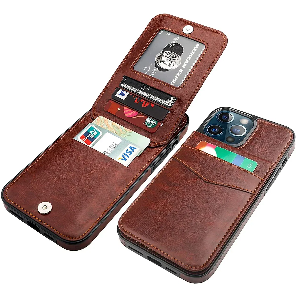 Color: Clear, Material: Neoprene - Faux Leather Wallet Kickstand Phone Case for IPhone 13 12 Mini 16E 16 15 14 11 Pro Max X XR XS 7 8 Plus Case with Credit Card