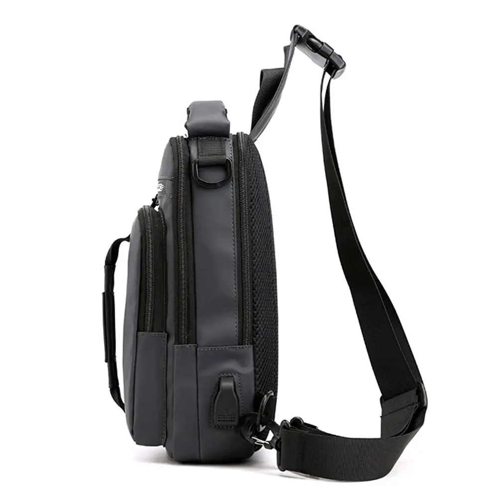 Color: black - Anti-theft Chest Shoulder Bag Men's Sling Crossbody Bag Messenger Backpack USB Port Bag