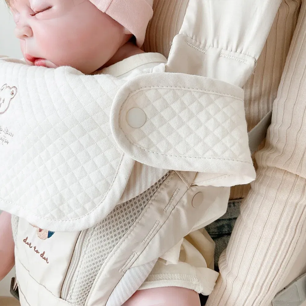 Color: GRAY - 3pcs/Set Waterproof Baby Bibs Muslin Saliva Towel Cotton Shoulder Pad Bite Cushion Baby Accessories Girl Burp Cloth