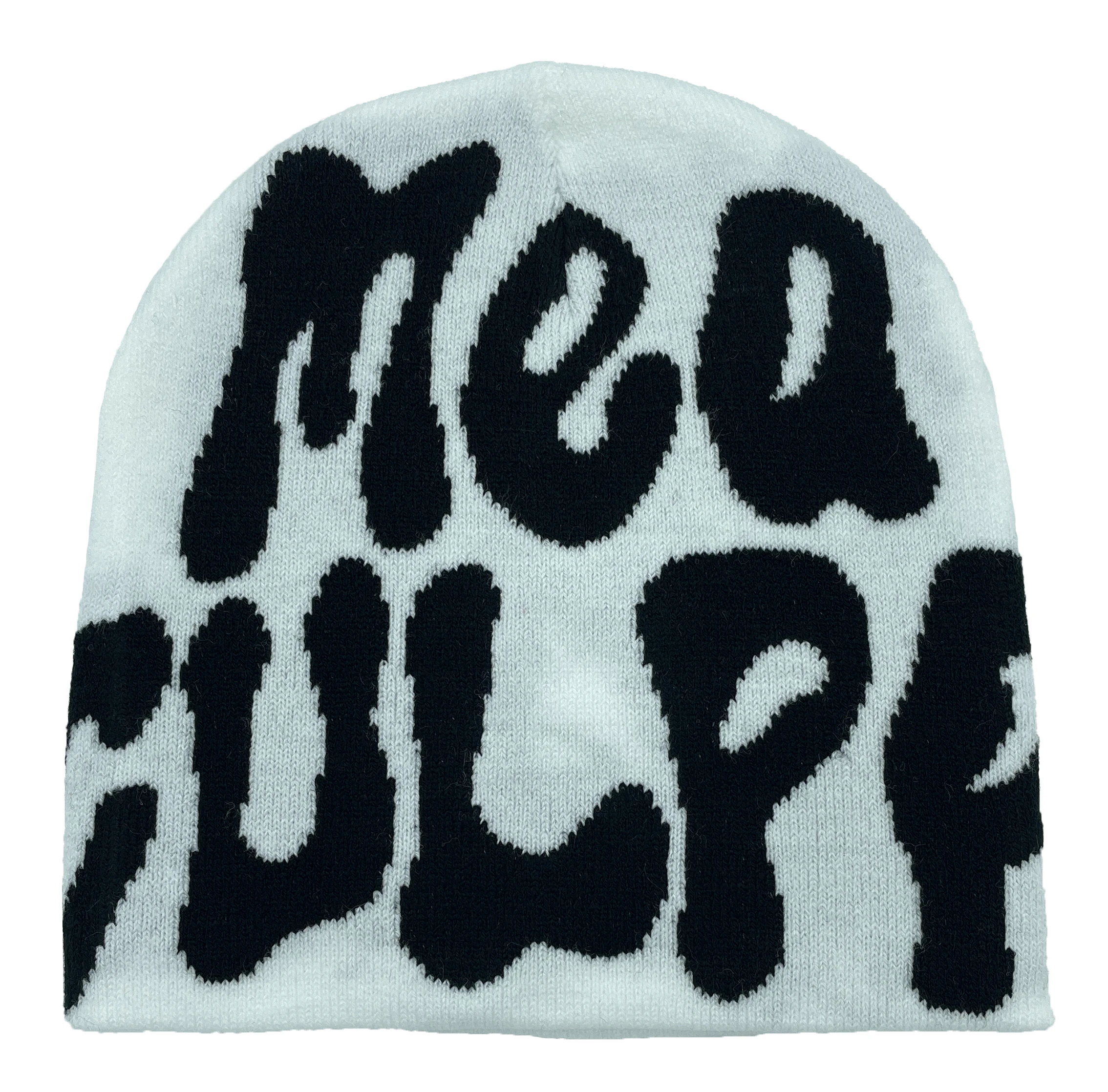 Color: WHITE - Y2K Knitted Hats Men's And Women's Jacquard Hats Outdoor Riding Europe And The United States Fashion Warm Hat