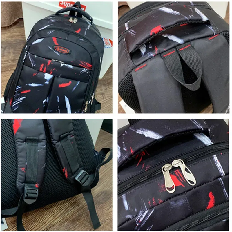 Color: black - New Backpack With Large Capacity Lightweight Pressure Relief Backpack Leisure Travel Student Backpack