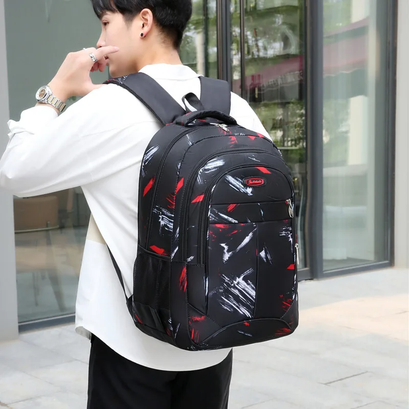 Color: black - New Backpack With Large Capacity Lightweight Pressure Relief Backpack Leisure Travel Student Backpack