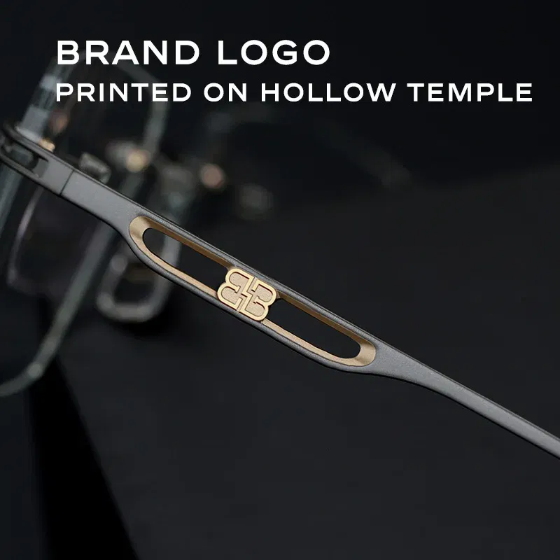 Benywoods Design Fashion Rimless Men's Sunglasses Gradient Photochromic UV400 Outdoor Sun Glasses Pure Titanium Eyewear BS23052