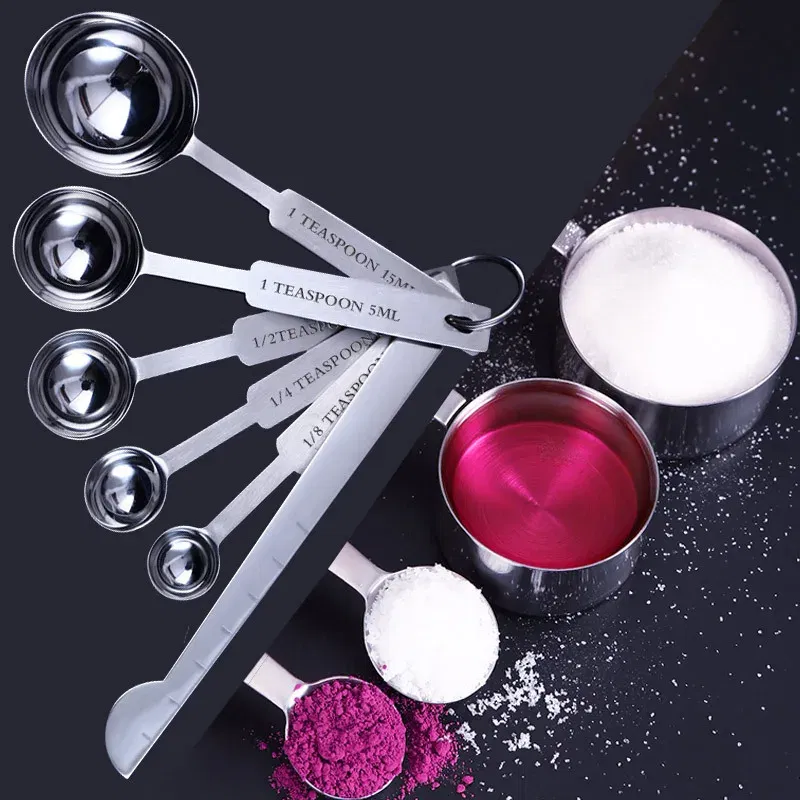 Color: light yellow - 8/10/11Pcs Stainless Steel Measuring Cups and Spoons Set Deluxe Premium Stackable Tablespoons Home Tools Kitchen Accessories