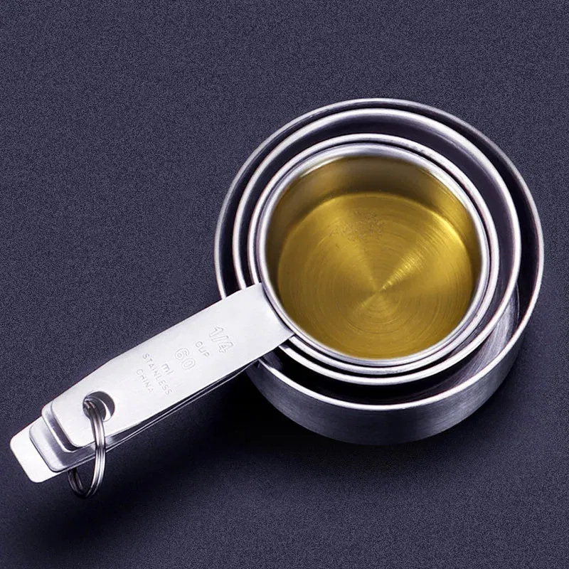 Color: light yellow - 8/10/11Pcs Stainless Steel Measuring Cups and Spoons Set Deluxe Premium Stackable Tablespoons Home Tools Kitchen Accessories