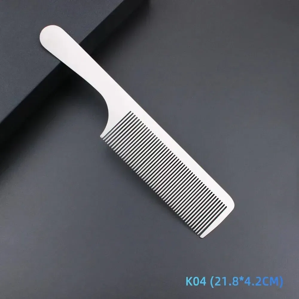 Color: green - MJ Stainless Steel Cutting Metal Tail Combs Silver Fine Cutting Comb Set Hairdressing Steel Rat Tail Comb