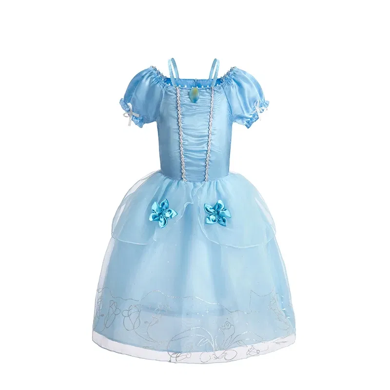 Color: MULTI, Kid Size: 13 - Disney Deluxe Elegant Rapunzel Princess Ball Gown Fancy Birthday Party Dress Cinderella Vestidos Costume Play Carnival Apparel